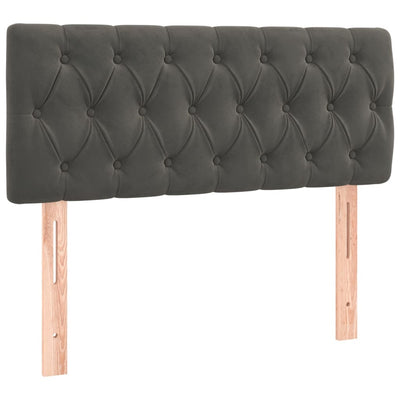 Box Spring Bed with Mattress Dark Grey 106x203 cm King Single Size Velvet