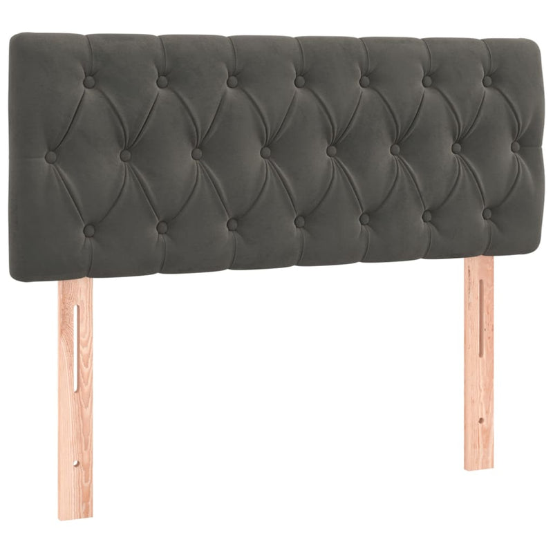 Box Spring Bed with Mattress Dark Grey 106x203 cm King Single Size Velvet