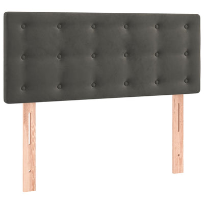 Box Spring Bed with Mattress Dark Grey 106x203 cm King Single Size Velvet