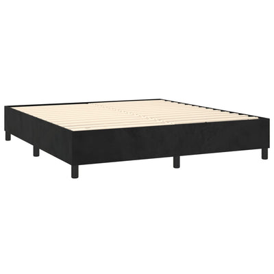 Box Spring Bed with Mattress Black 137x187 cm Double Size Velvet