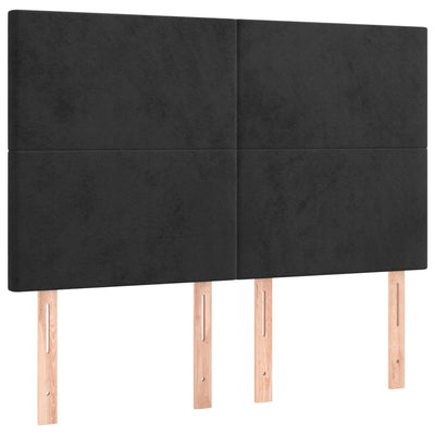 Box Spring Bed with Mattress Black 153x203 cm Queen Size Velvet