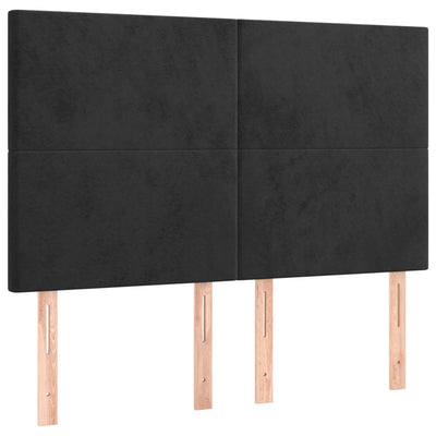 Box Spring Bed with Mattress&LED Black 153x203 cm Queen Size Velvet