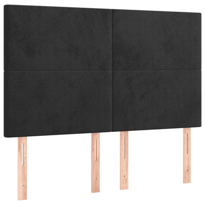 Box Spring Bed with Mattress Black 153x203 cm Queen Size Velvet