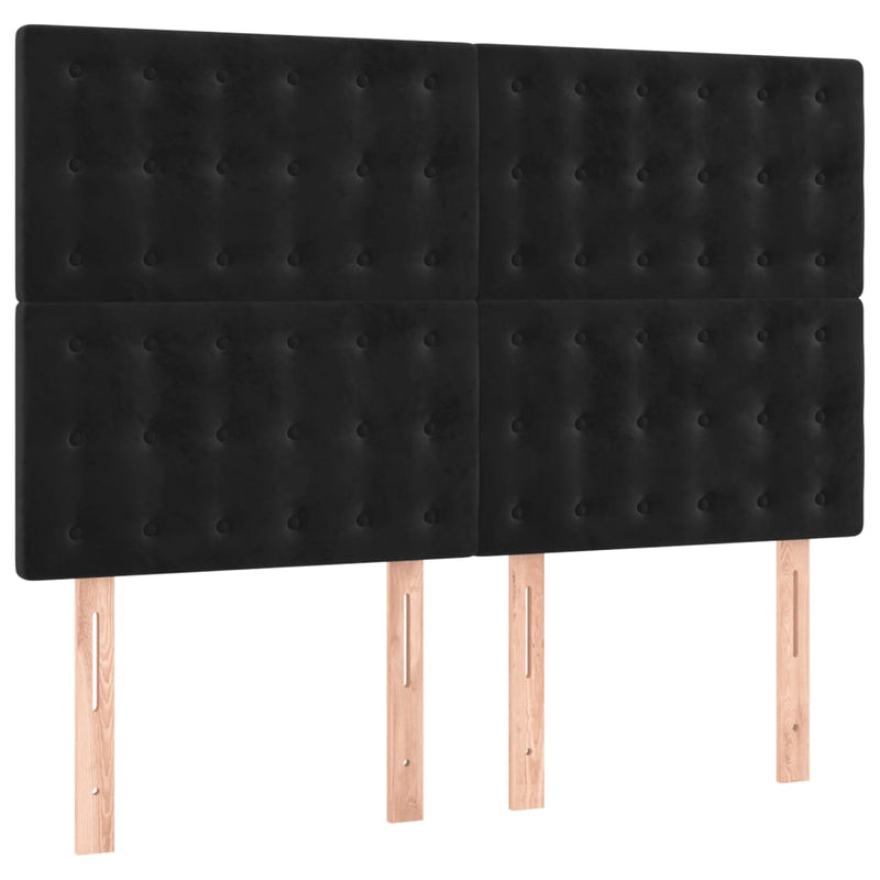 Box Spring Bed with Mattress Black 153x203 cm Queen Size Velvet