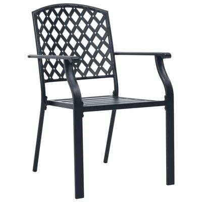 Stackable Garden Chair Set 3 Piece Anthracite Powder-coated Steel