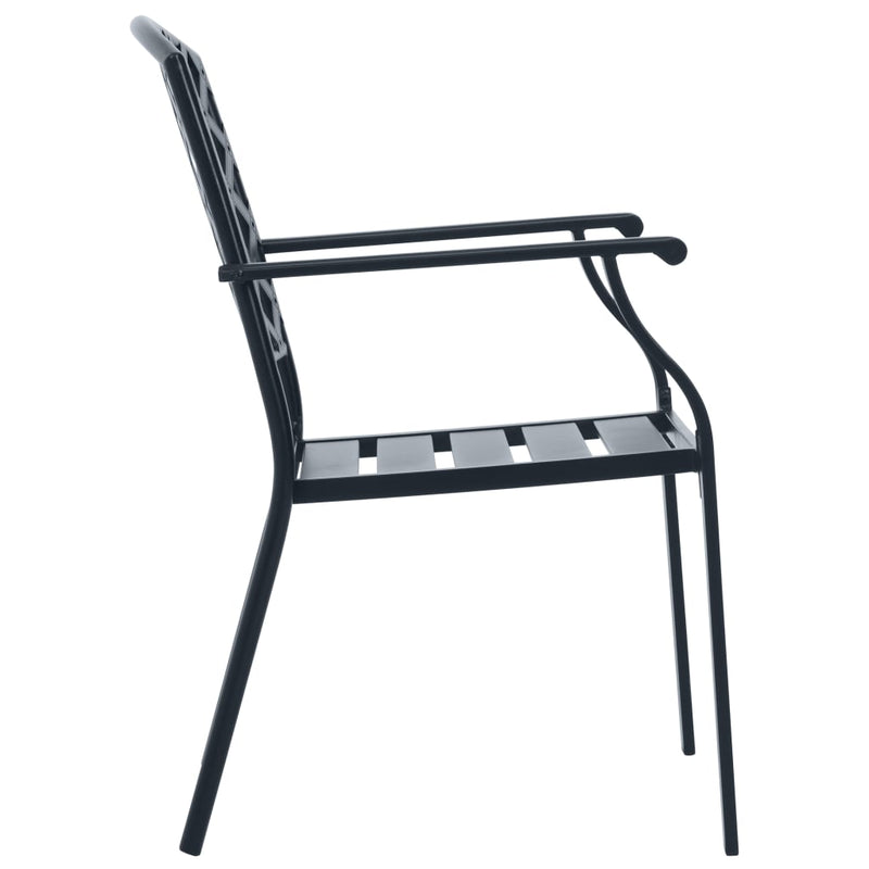 Stackable Garden Chair Set 3 Piece Anthracite Powder-coated Steel