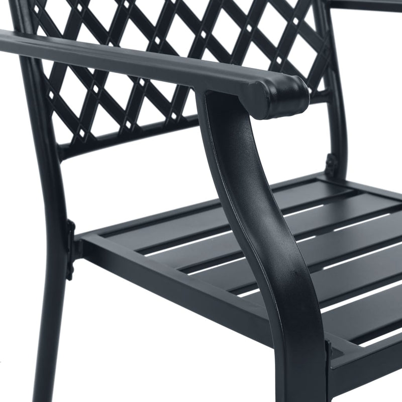 Stackable Garden Chair Set 3 Piece Anthracite Powder-coated Steel