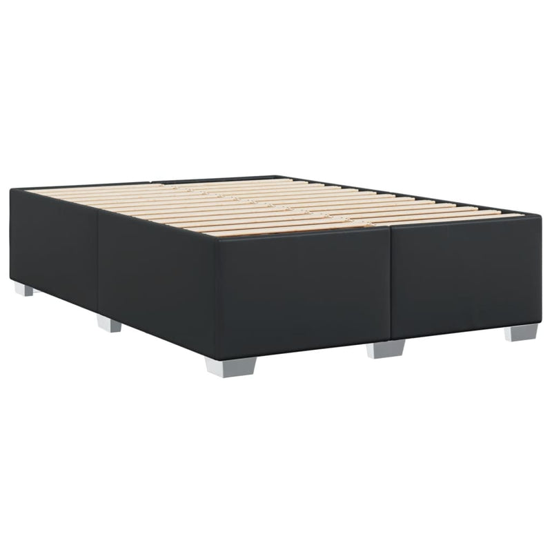 Bed Frame without Mattress Black Queen Faux Leather