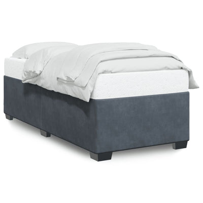 Bed Frame without Mattress Dark Grey 90x190 cm Velvet