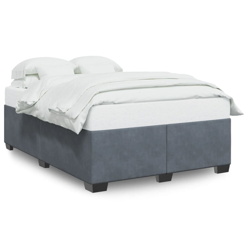 Bed Frame without Mattress Dark Grey Double Velvet