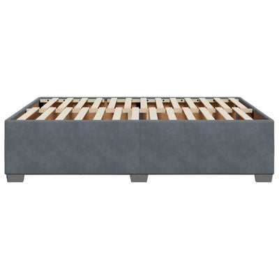 Bed Frame without Mattress Dark Grey Double Velvet