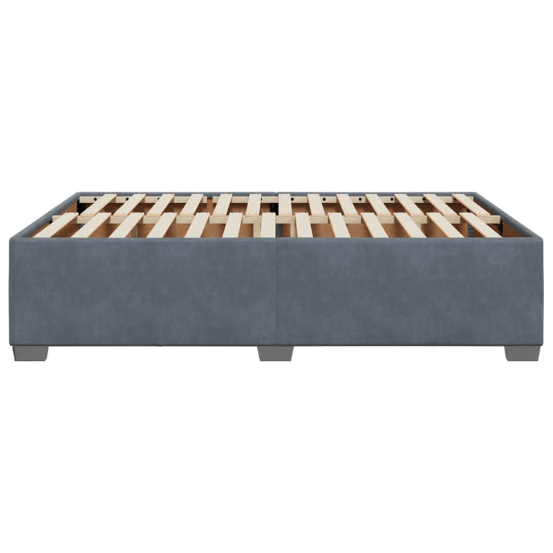 Bed Frame without Mattress Dark Grey Double Velvet