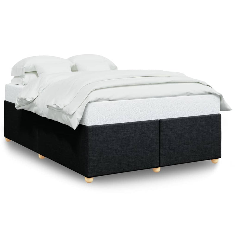 Bed Frame without Mattress Black Queen Fabric