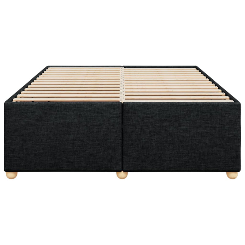 Bed Frame without Mattress Black Queen Fabric