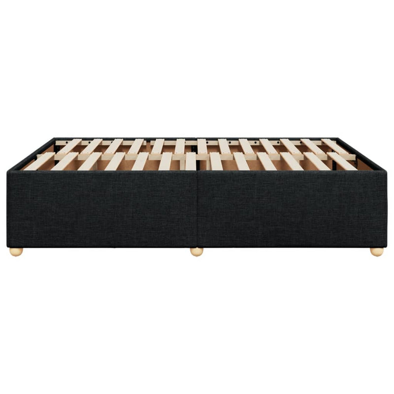 Bed Frame without Mattress Black Queen Fabric