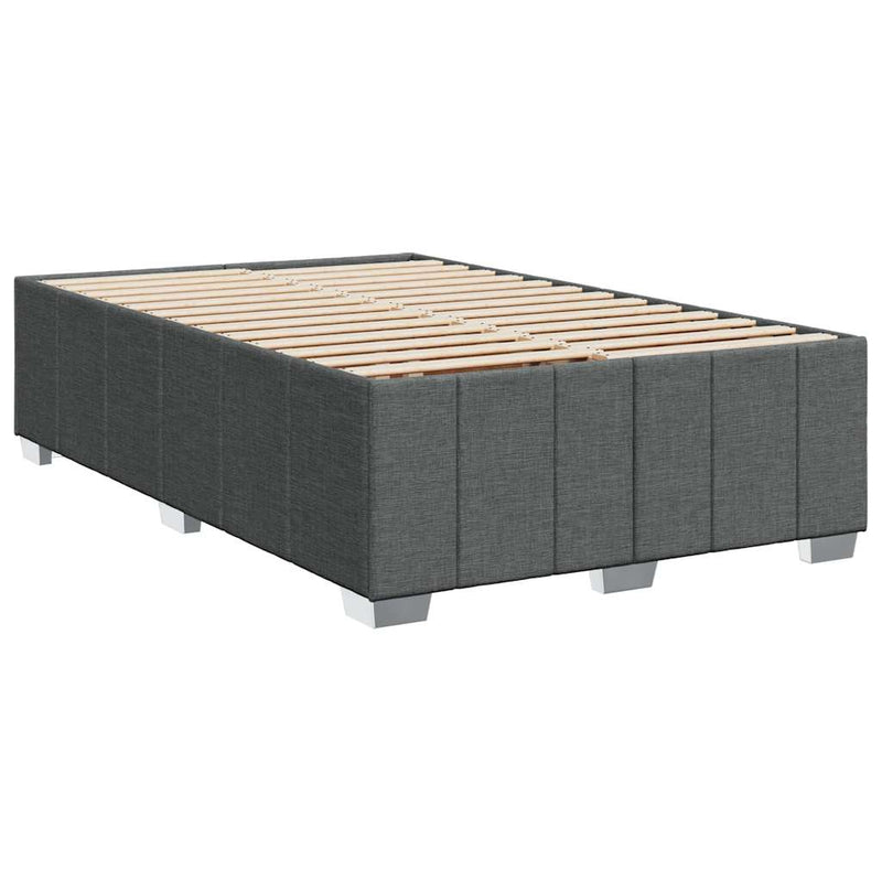 Bed Frame without Mattress Dark Grey Double Fabric