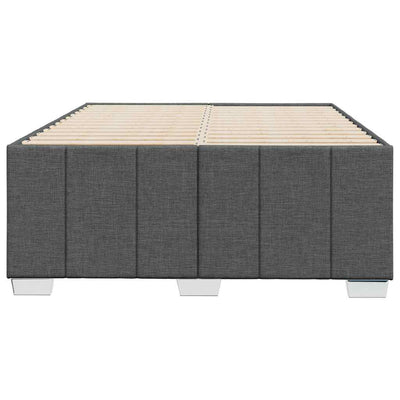 Bed Frame without Mattress Dark Grey Double Fabric