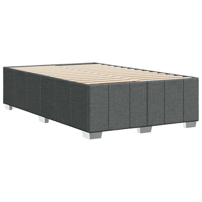 Bed Frame without Mattress Dark Grey Double Fabric