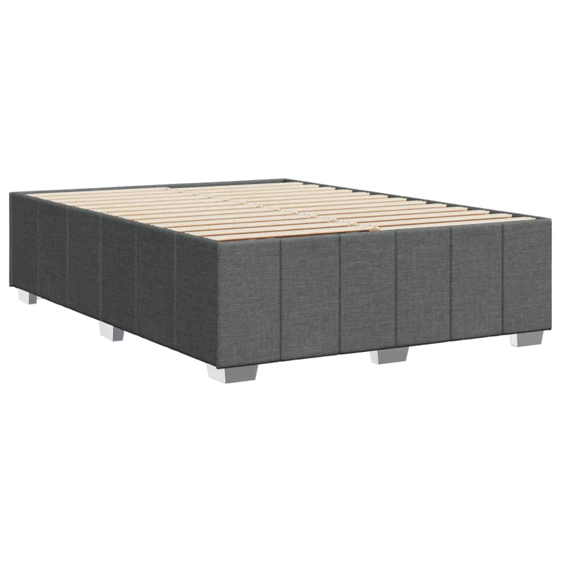 Bed Frame without Mattress Dark Grey Queen Fabric