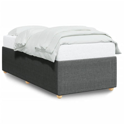 Bed Frame without Mattress Dark Grey 90x190 cm Fabric