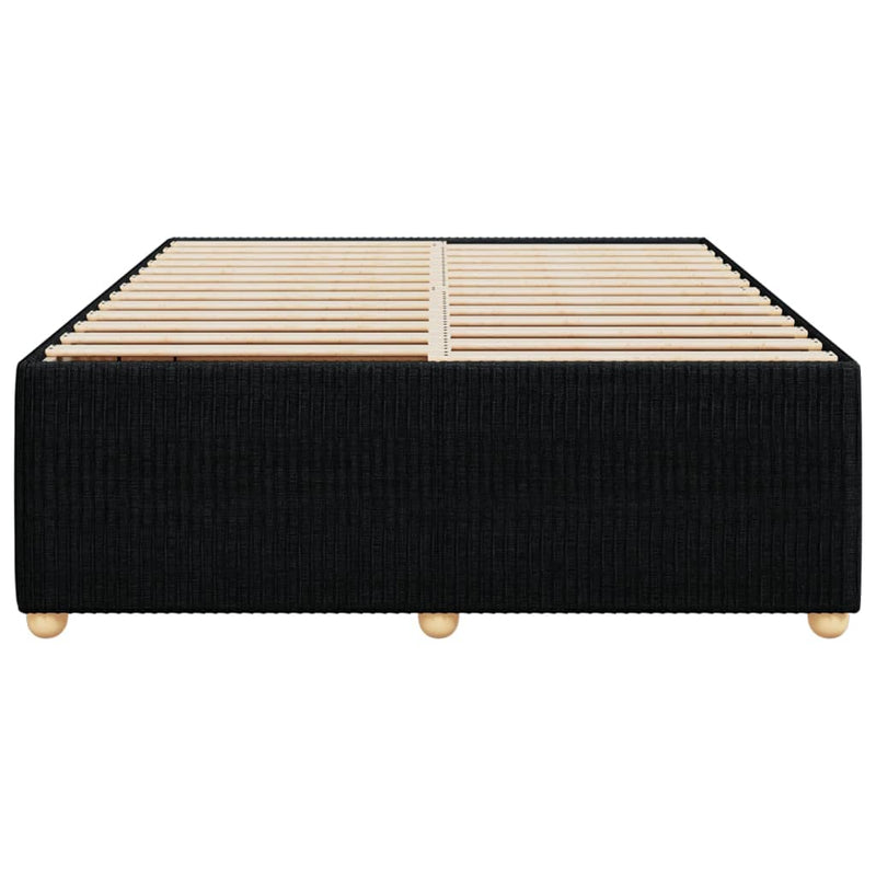 Bed Frame without Mattress Black Double Fabric