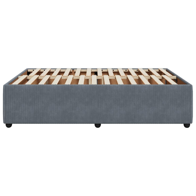 Bed Frame without Mattress Dark Grey Double Velvet