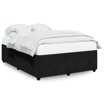 Bed Frame without Mattress Black Double Velvet