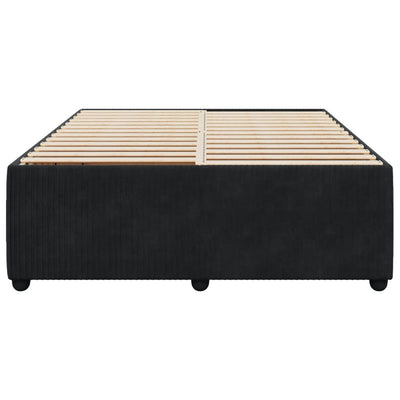 Bed Frame without Mattress Black Double Velvet