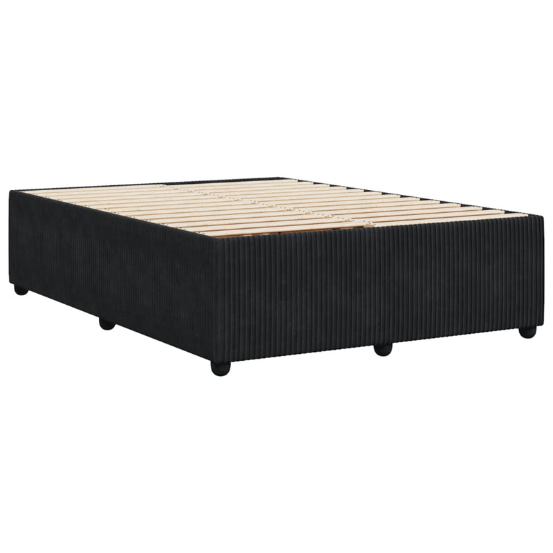 Bed Frame without Mattress Black Queen Velvet