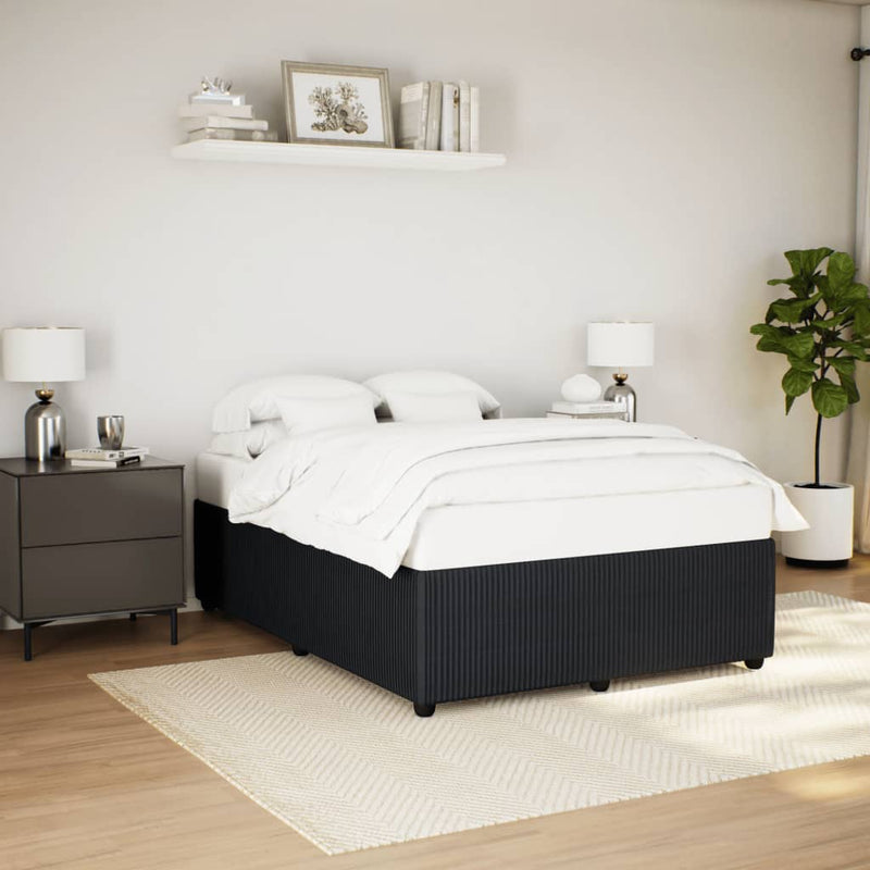 Bed Frame without Mattress Black Queen Velvet