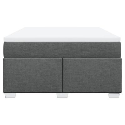 Box Spring Bed with Mattress Light Grey Queen Fabric