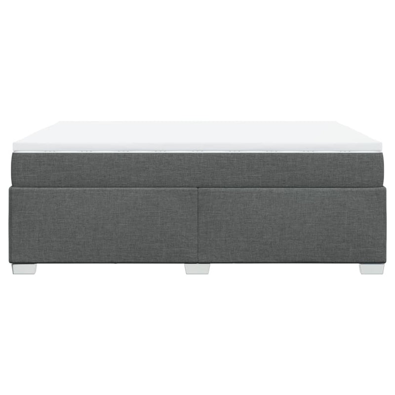 Box Spring Bed with Mattress Light Grey Queen Fabric