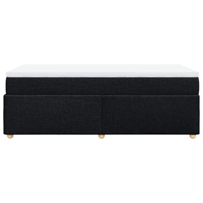 Box Spring Bed with Mattress Black King Single Fabric