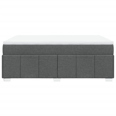 Box Spring Bed with Mattress Dark Grey Double Size Fabric