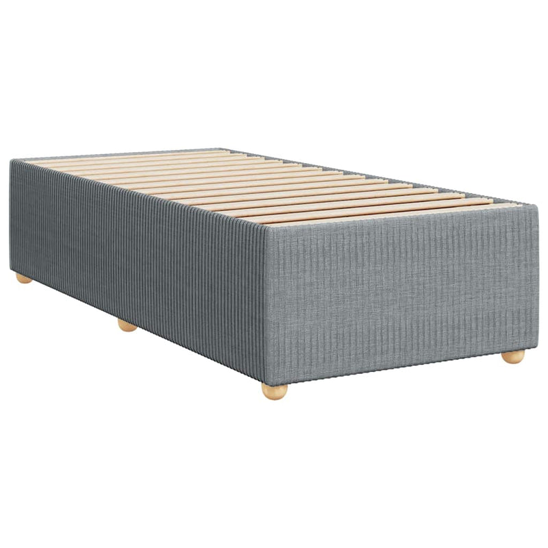 Box Spring Bed with Mattress Dark Grey King Single Fabric