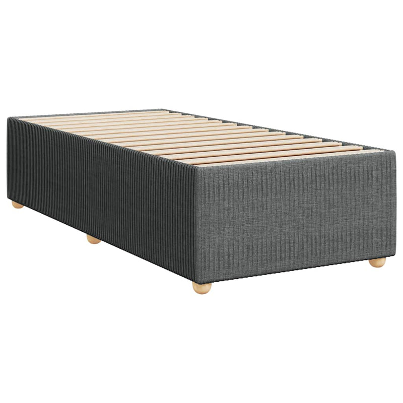 Box Spring Bed with Mattress Black King Single Fabric