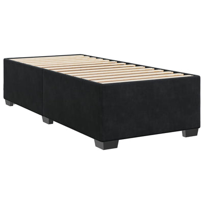 Box Spring Bed with Mattress Black King Single Fabric