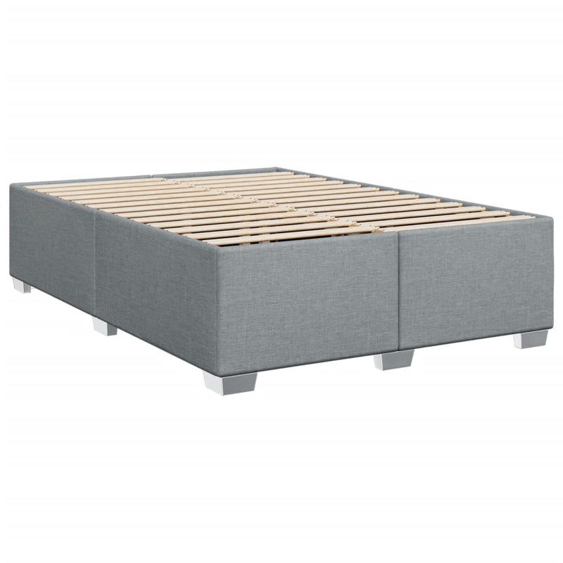 Box Spring Bed with Mattress Dark Grey Double Fabric