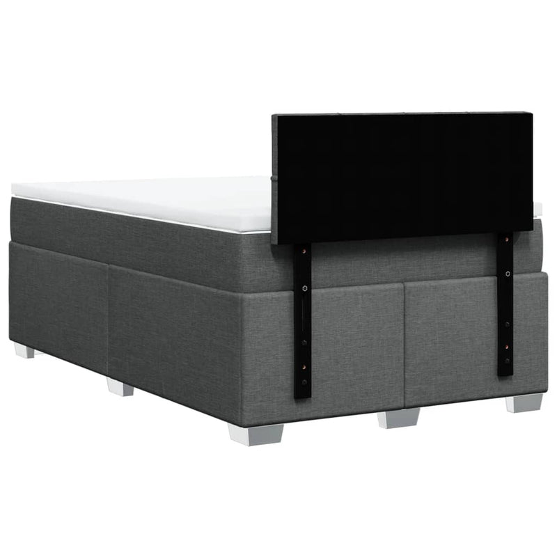 Box Spring Bed with Mattress Black Double Fabric