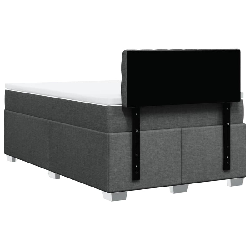 Box Spring Bed with Mattress Black Double Fabric