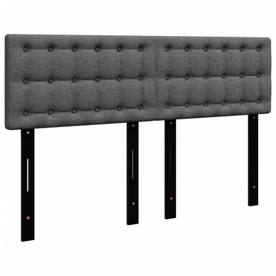 Box Spring Bed with Mattress Black Double Fabric