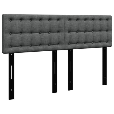 Box Spring Bed with Mattress Black Queen Fabric