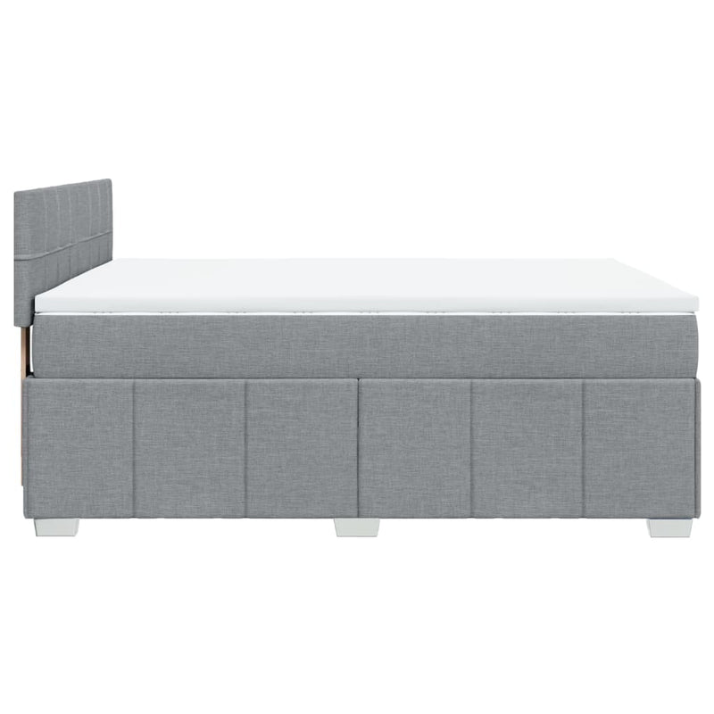 Box Spring Bed with Mattress Dark Grey Queen Fabric