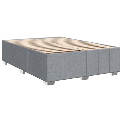 Box Spring Bed with Mattress Dark Grey Queen Fabric