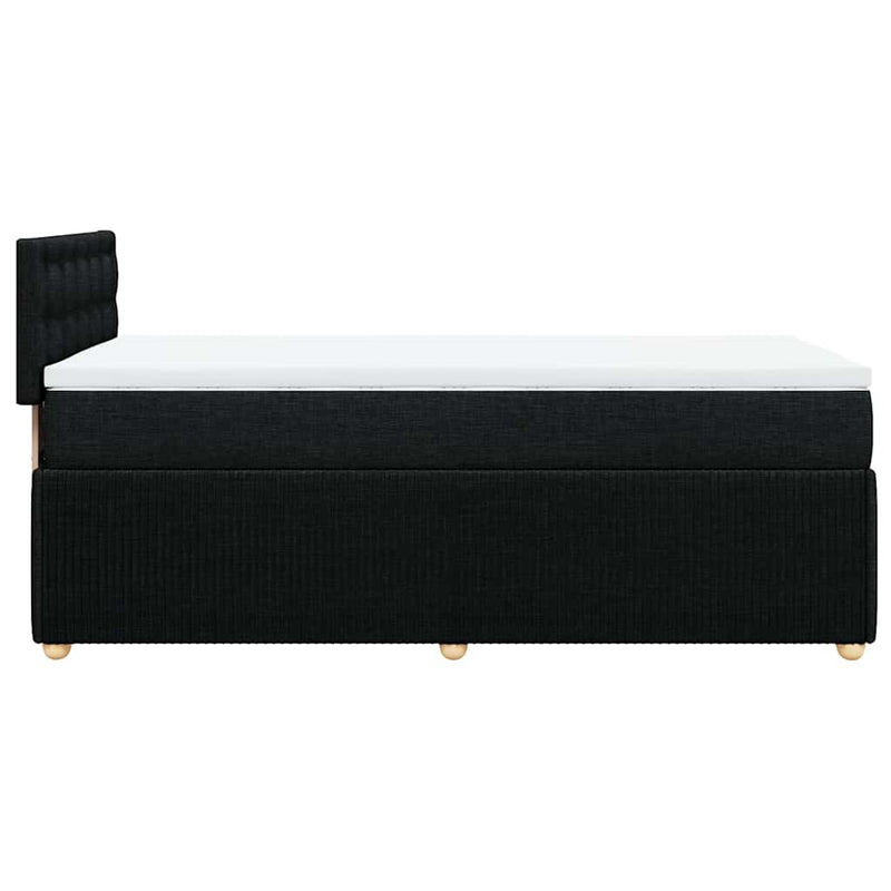 Box Spring Bed with Mattress Dark Grey King Single Fabric