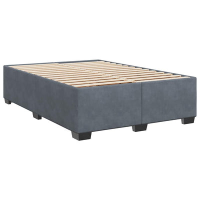 Box Spring Bed with Mattress Dark Grey Queen Velvet