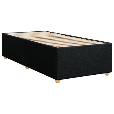 Box Spring Bed with Mattress Black King Single Fabric