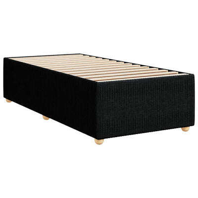 Box Spring Bed with Mattress Black King Single Fabric