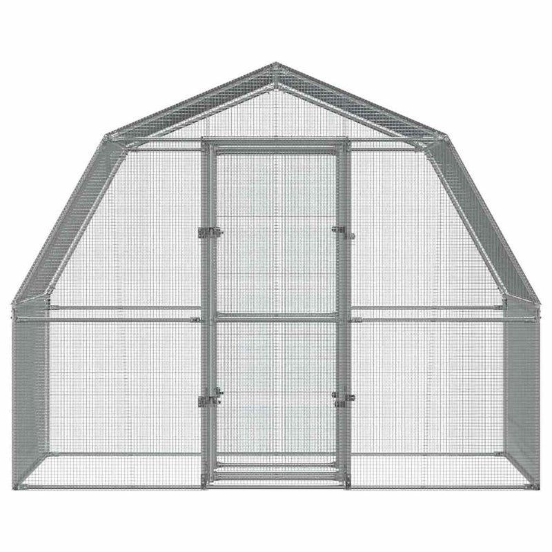 Bird Cage with Door Silver Galvanised Steel