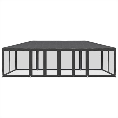 Party Tent with 12 Mesh Sidewalls Anthracite 8x4 m HDPE